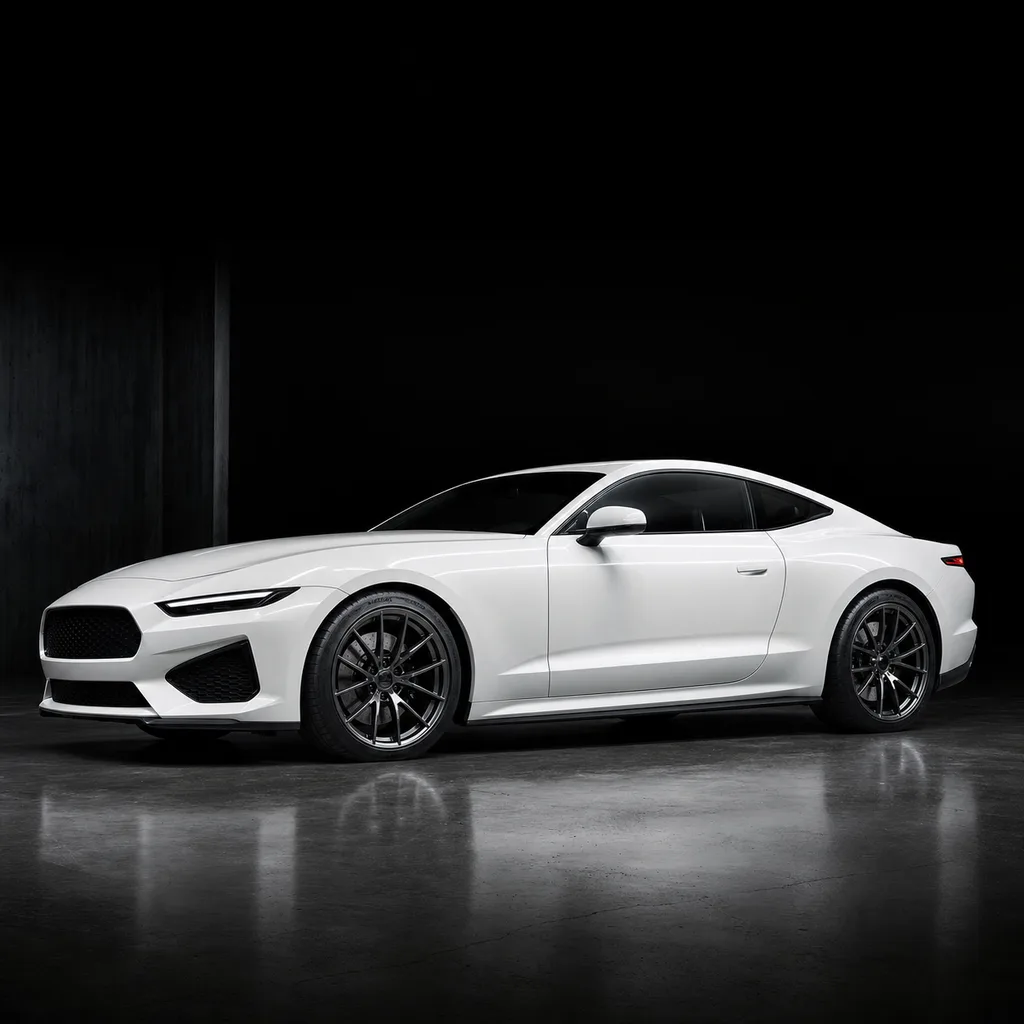 White performance car before a decal is applied