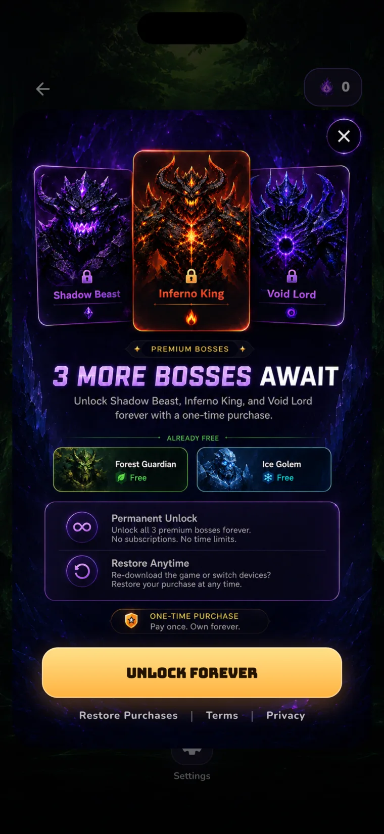 Flash Recall one-time Full Boss Road unlock screen