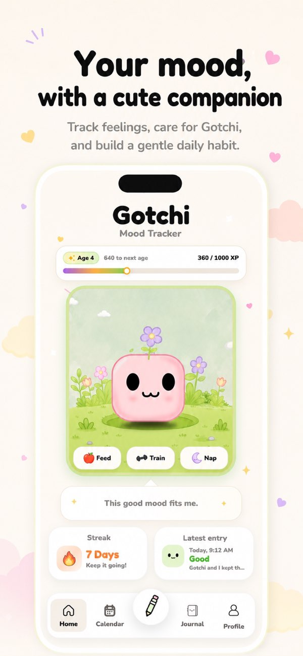 Gotchi companion mood screen